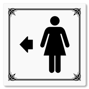 WC ženy vlevo, 100x100mm, bílá, Nebraska